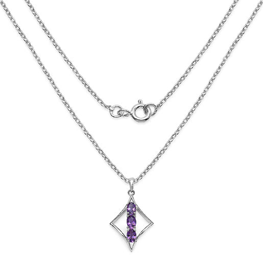 Silver Ametyst Stone Necklace