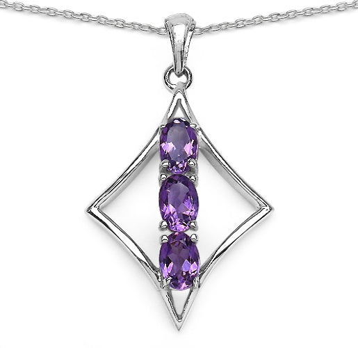 Silver Ametyst Stone Necklace