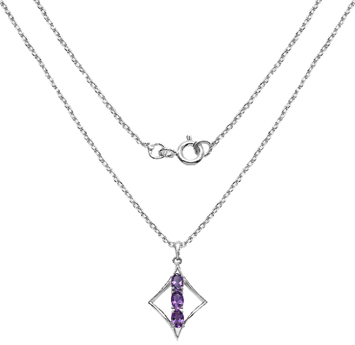 Silver Ametyst Stone Necklace