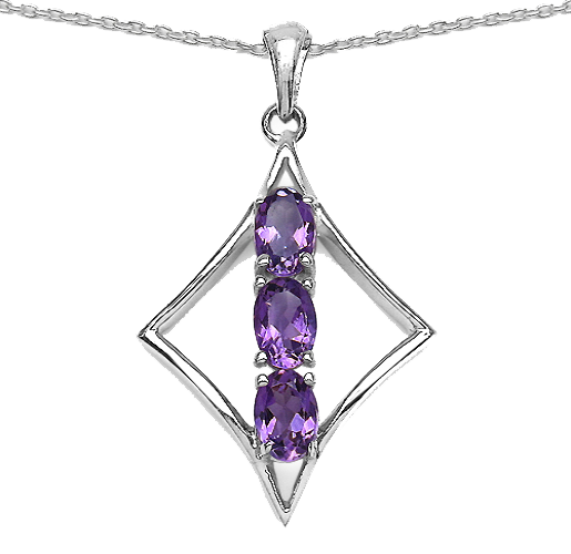 Silver Ametyst Stone Necklace