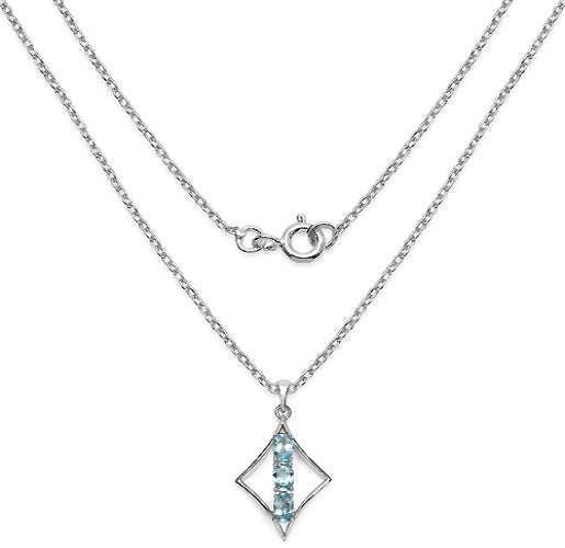 Silver Blue Topaz Necklace