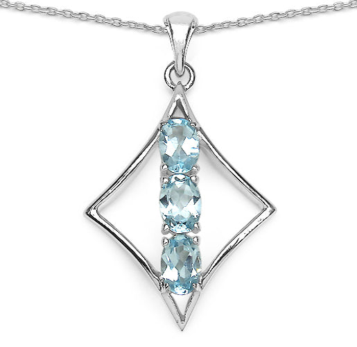 Silver Blue Topaz Necklace