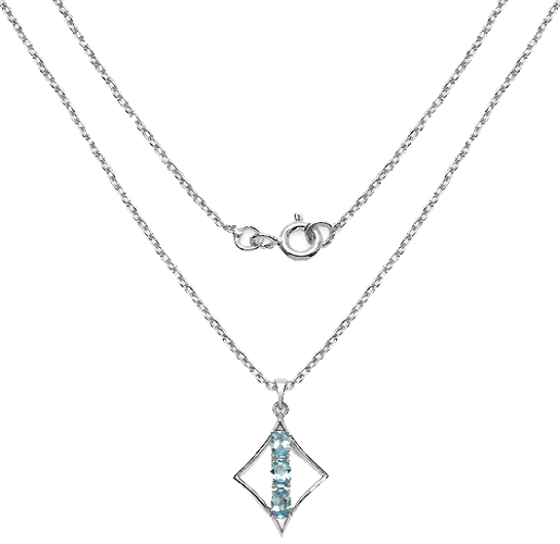 Silver Blue Topaz Necklace