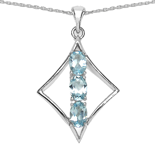 Silver Blue Topaz Necklace