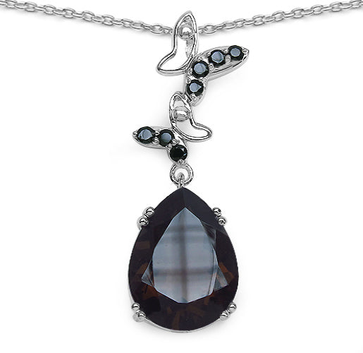 Silver Smoky Topaz Necklace