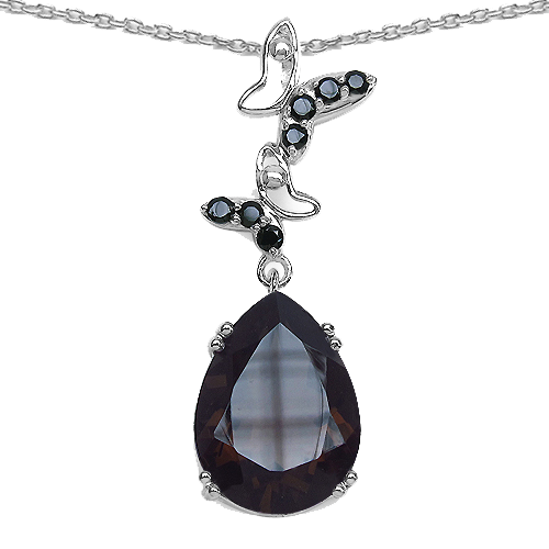 Silver Smoky Topaz Necklace