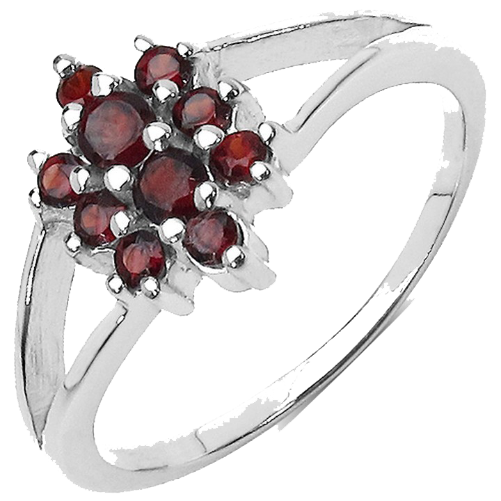 Silver Garnet Ring