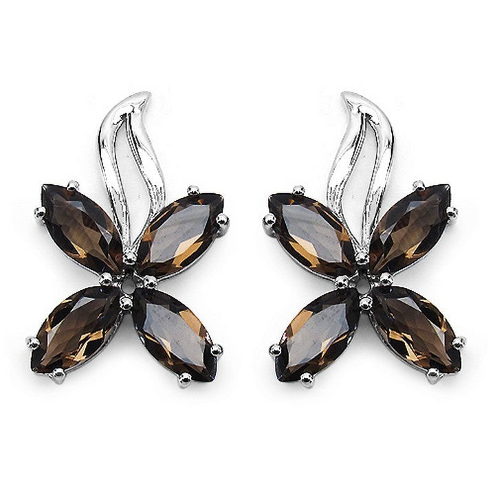 Silver Smoky Topaz Earring