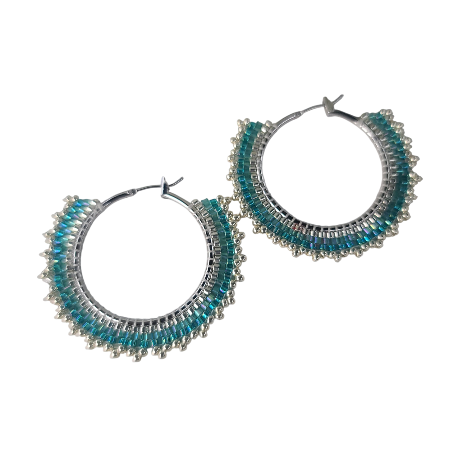 Beaded Hoop  Earrings