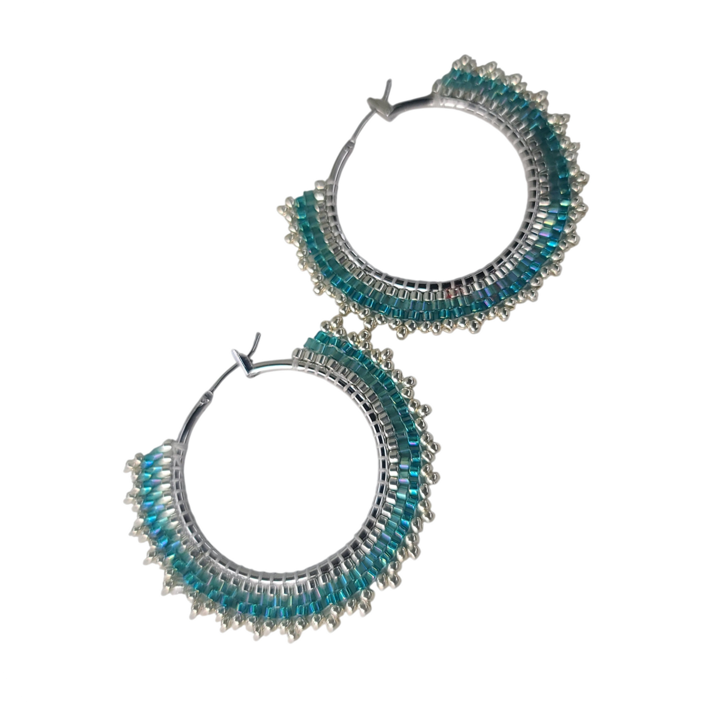 Beaded Hoop  Earrings