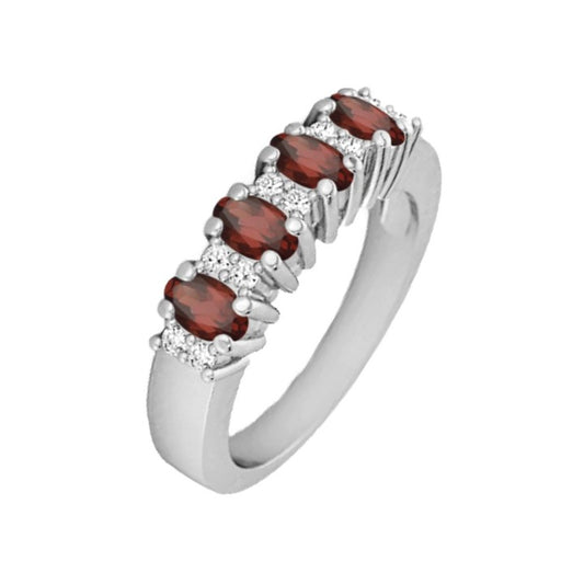 Silver Four Stones Ring