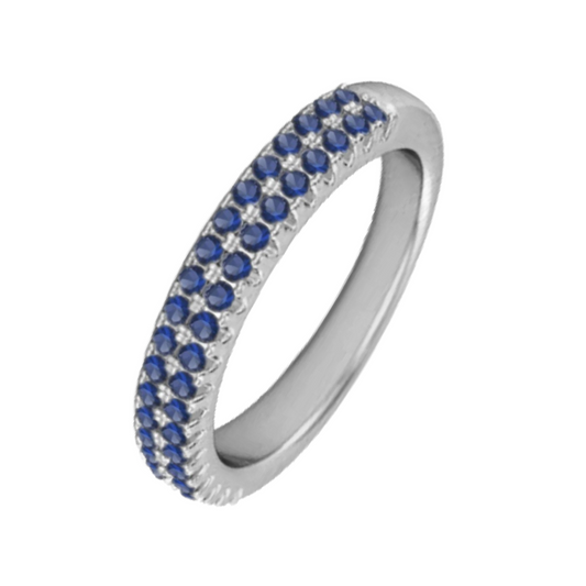 Silver Dual Half Eternity Ring