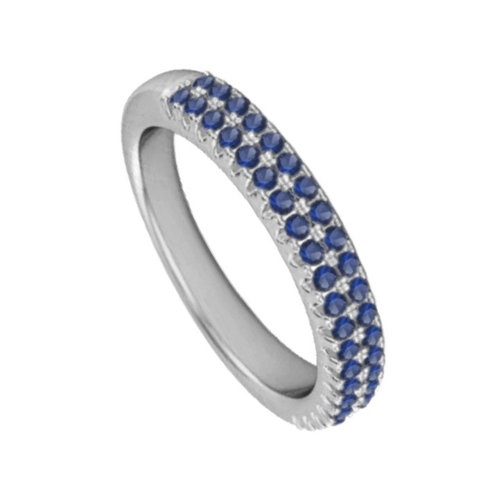 Silver Dual Half Eternity Ring