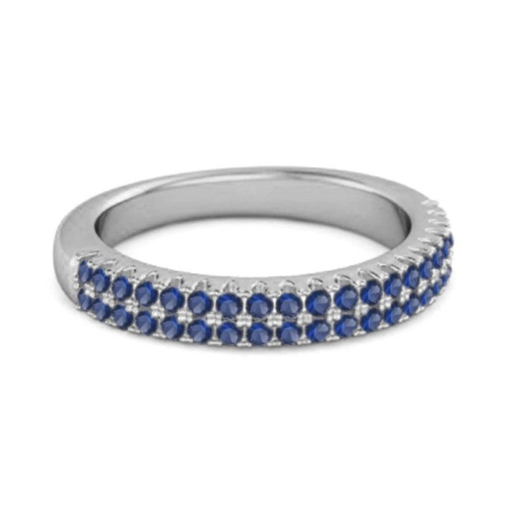 Silver Dual Half Eternity Ring