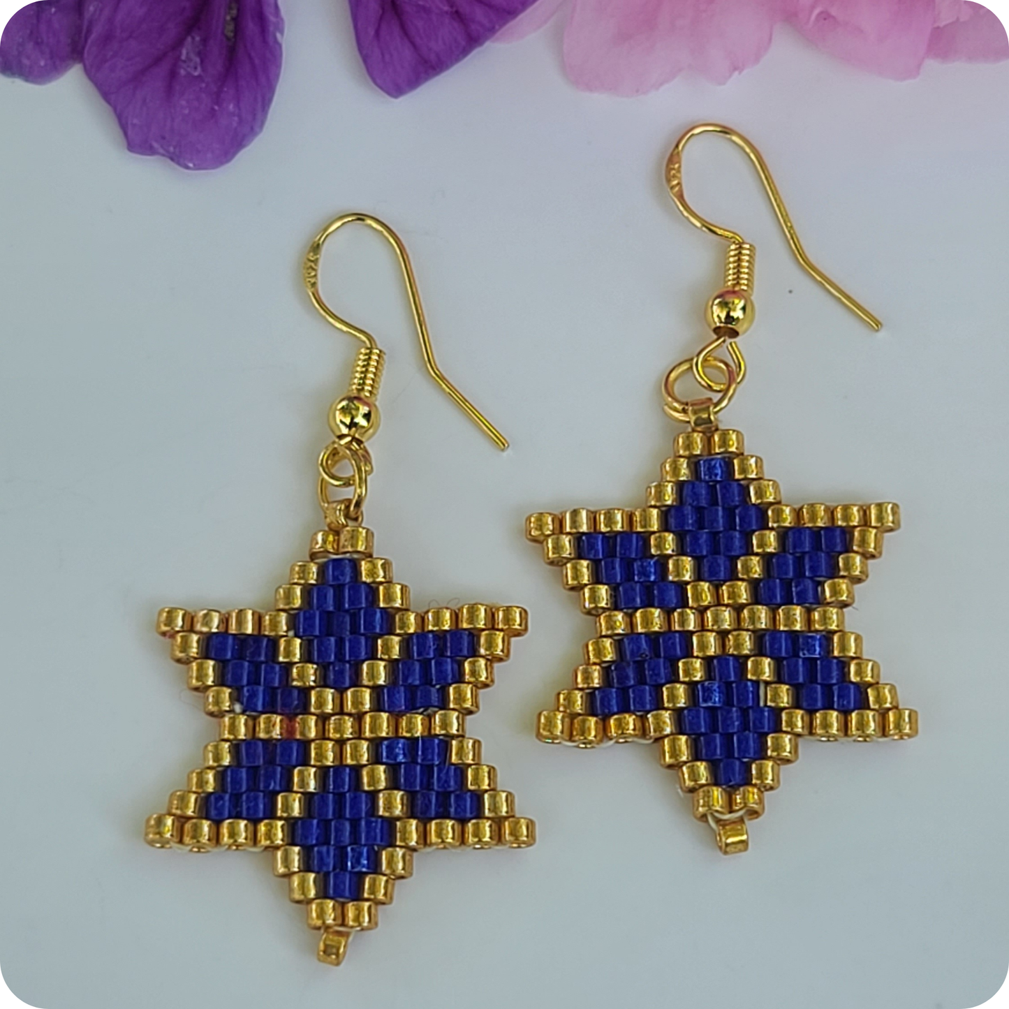 Beaded Star Drop Earring