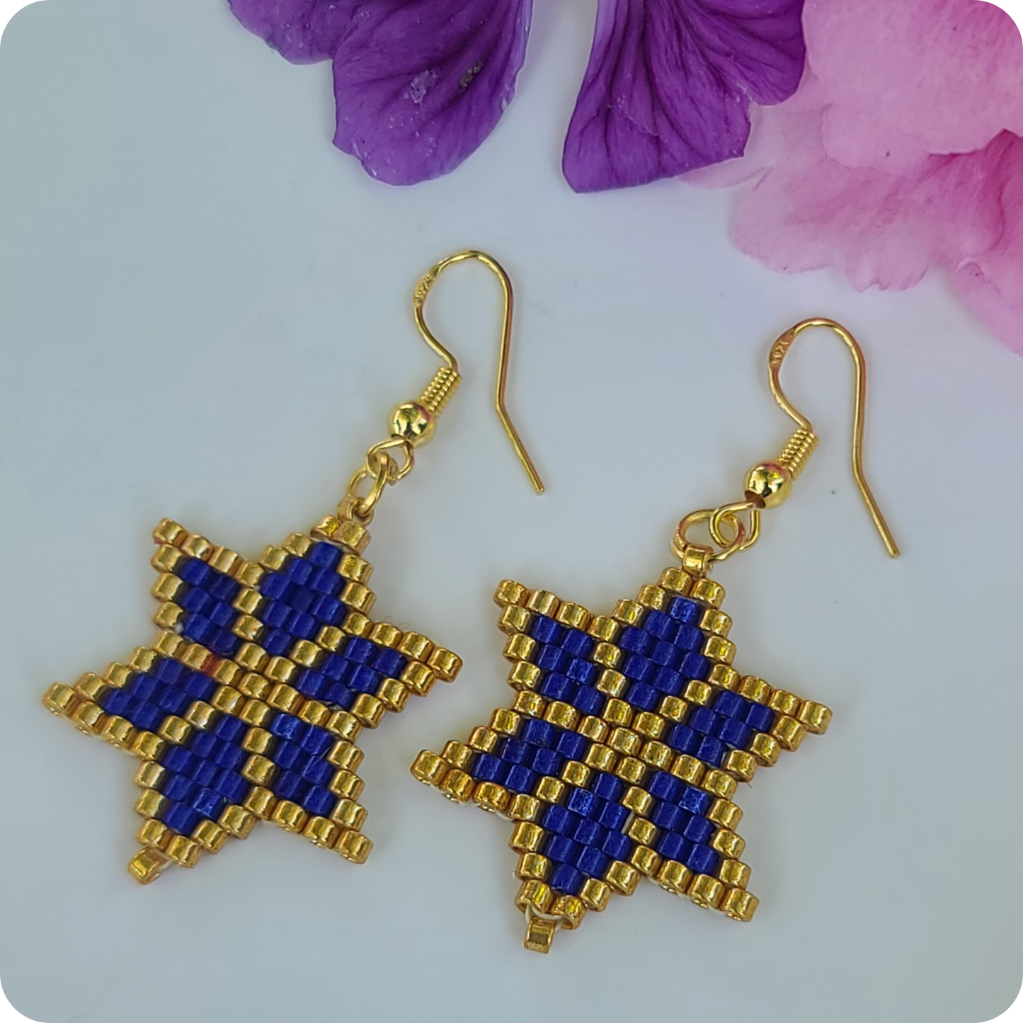 Beaded Star Drop Earring