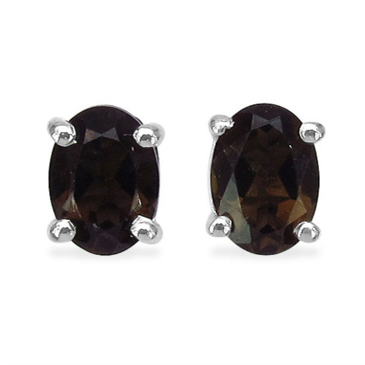 Silver Smoky Topaz Earring