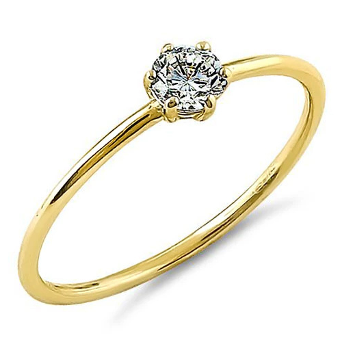 Solitaire Round CZ Ring
