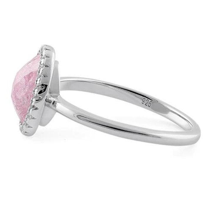 Oval Pink Ice CZ Ring