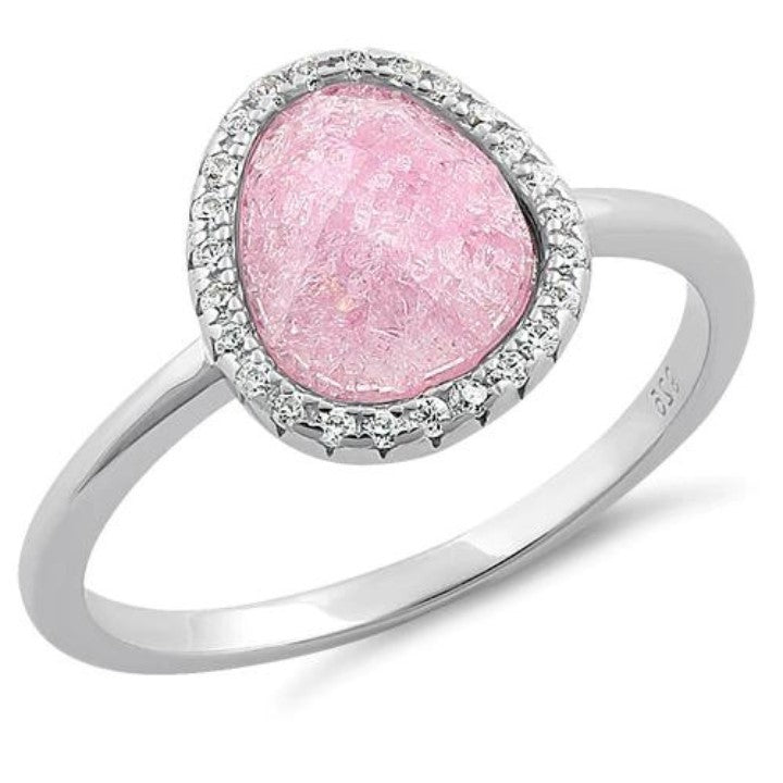 Oval Pink Ice CZ Ring