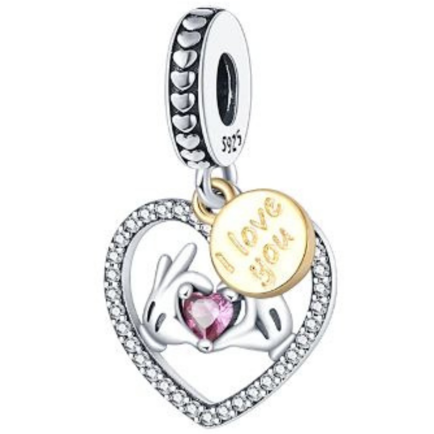 I Love You Heart Dangle Charm