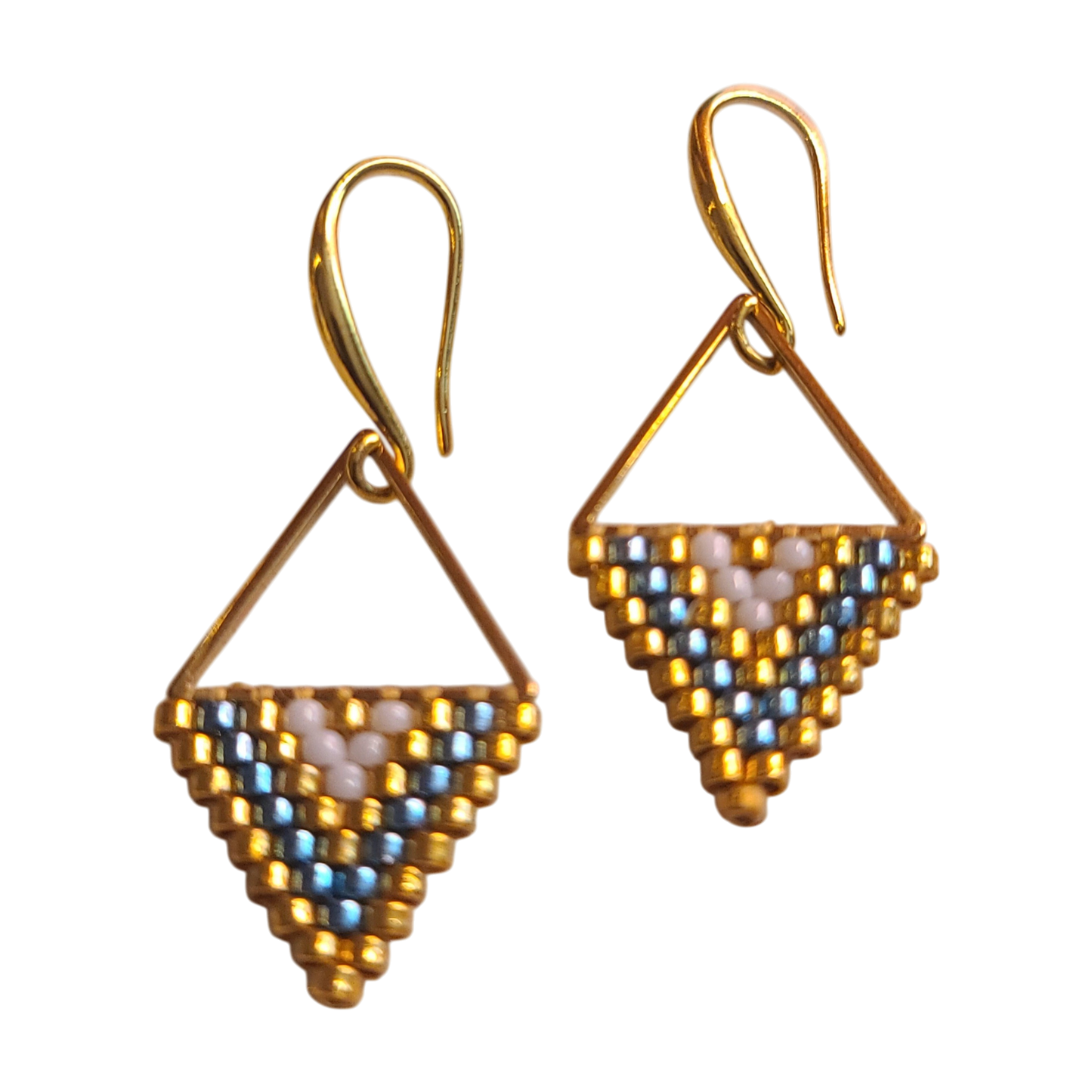 Beaded Triangular Earrings