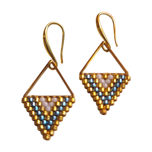 Beaded Triangular Earrings