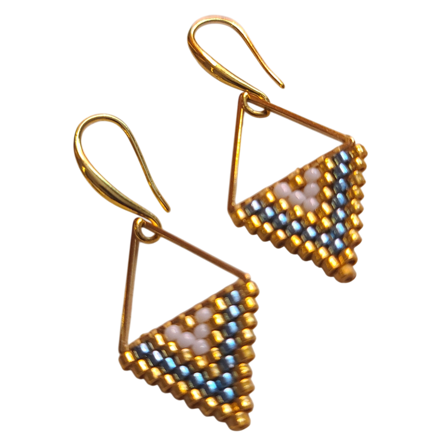 Beaded Triangular Earrings