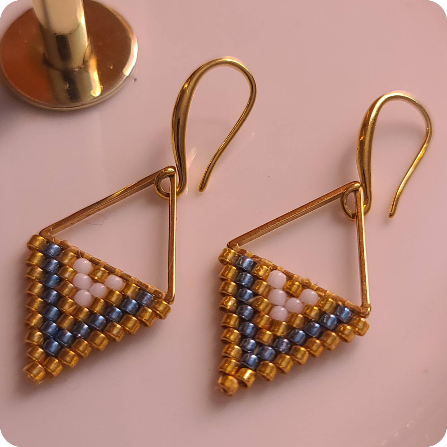 Beaded Triangular Earrings