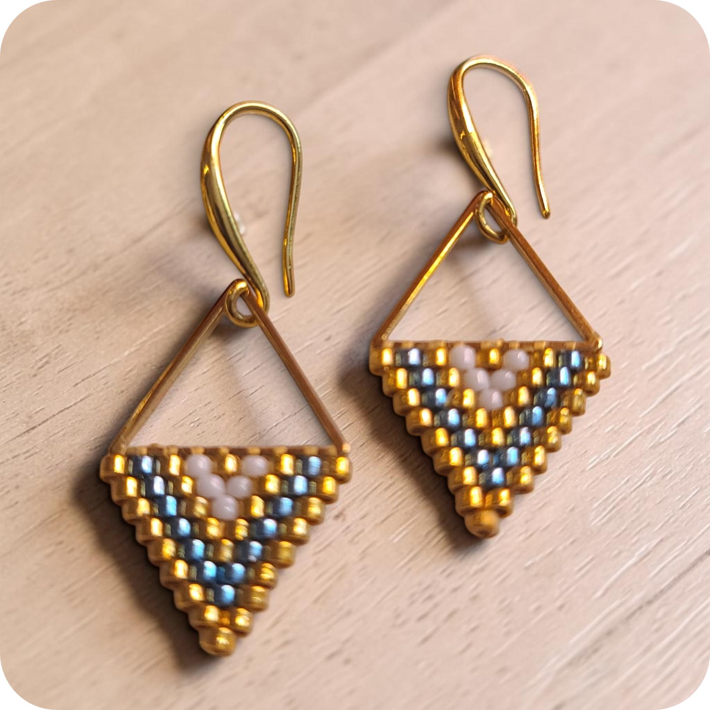 Beaded Triangular Earrings