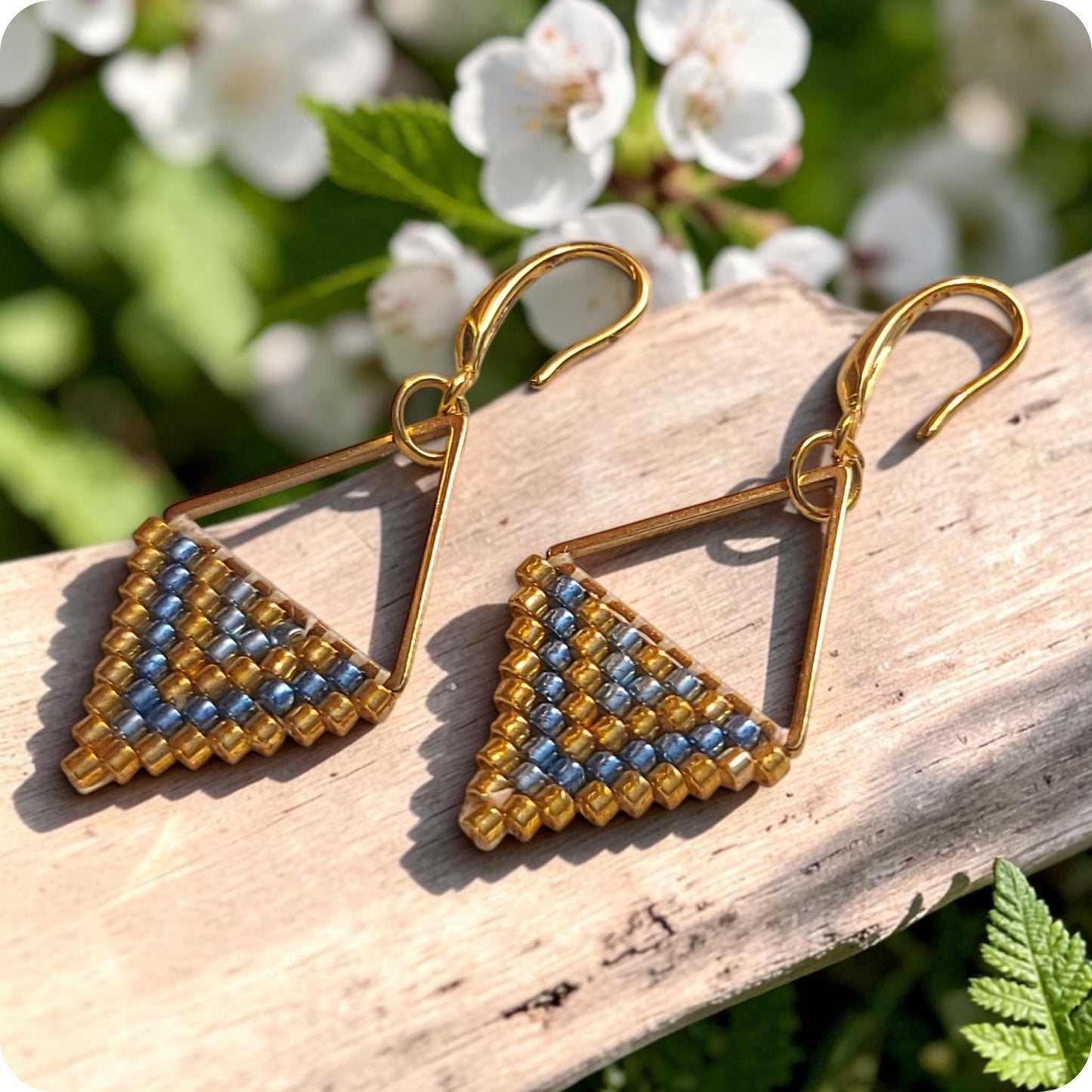 Beaded Triangular Earrings