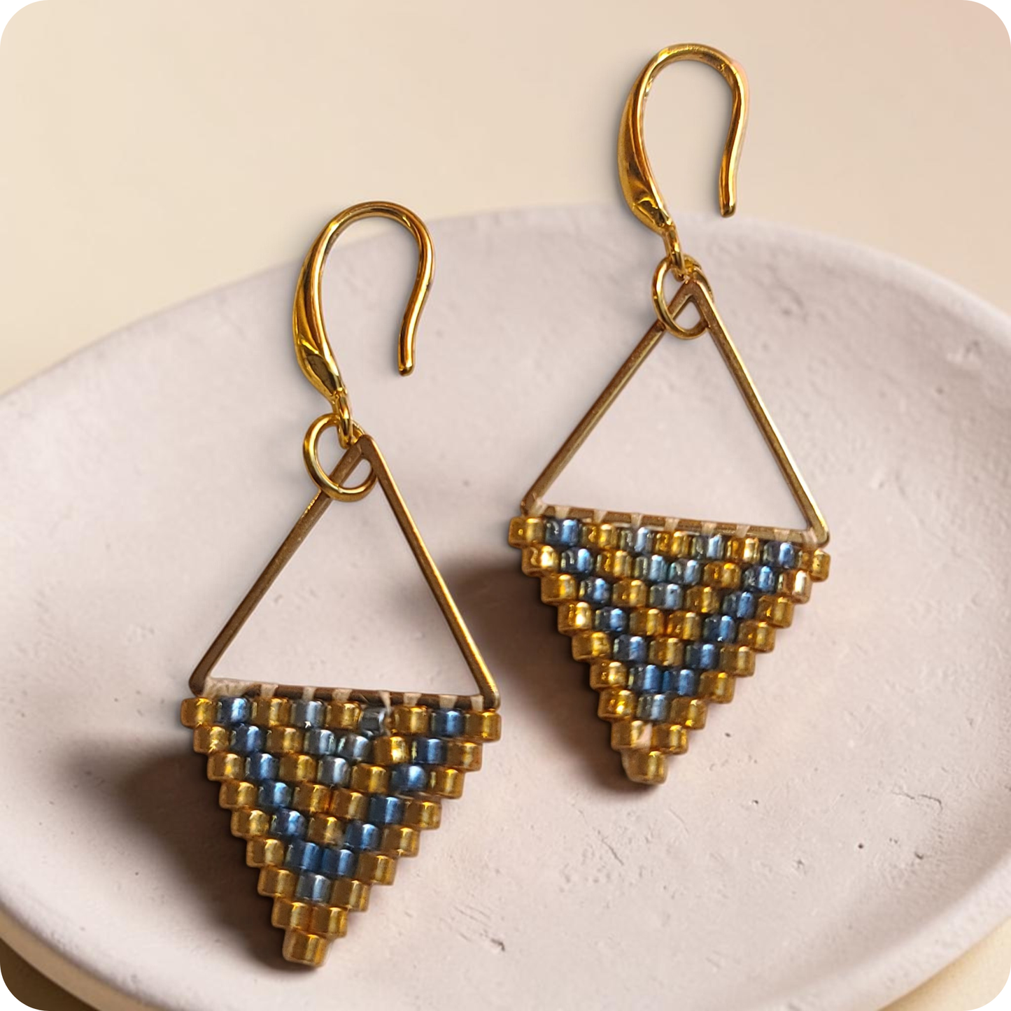 Beaded Triangular Earrings