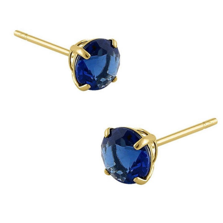 Blue Sapphire CZ Earrings