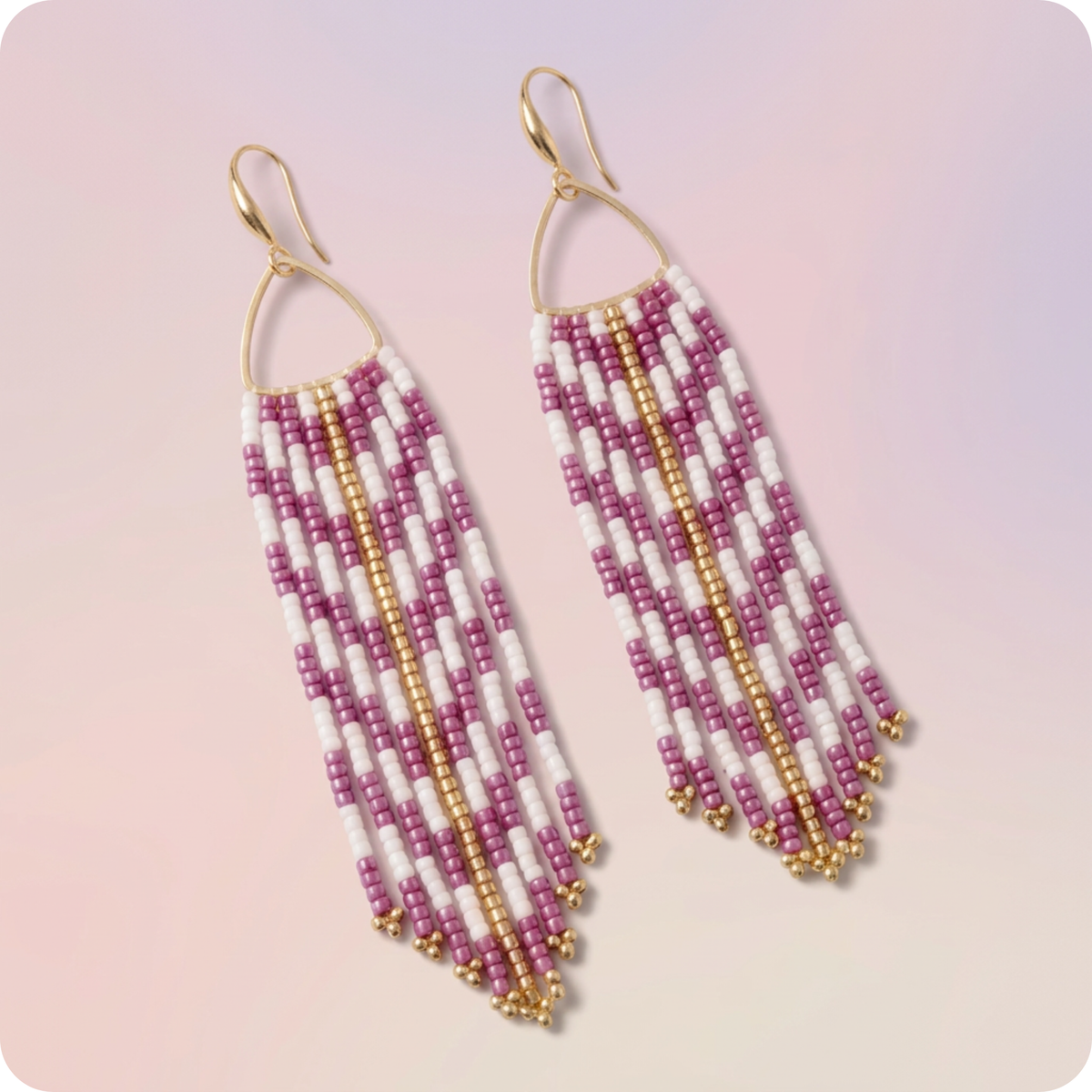 Beaded Fringe Dangle Earring