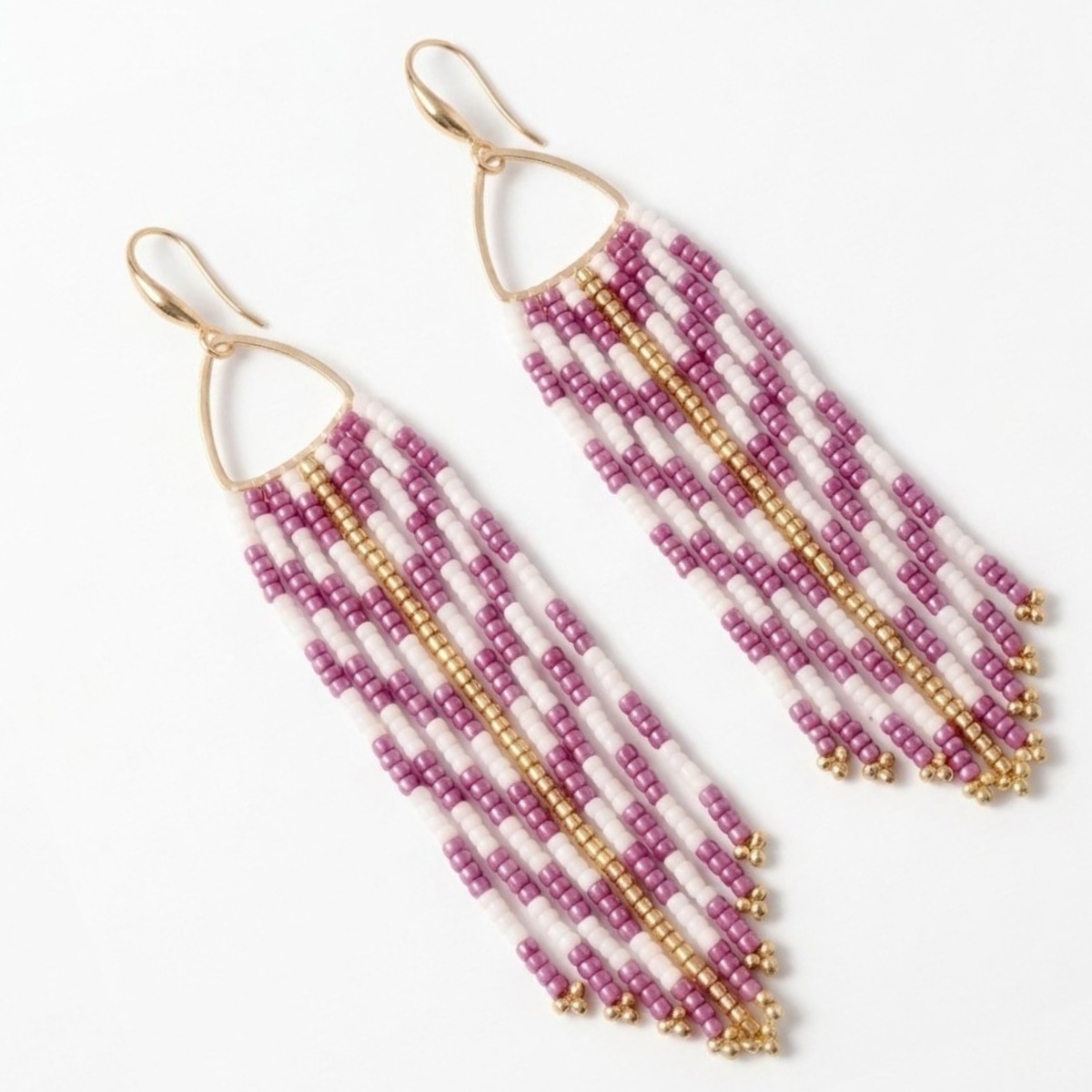 Beaded Fringe Dangle Earring