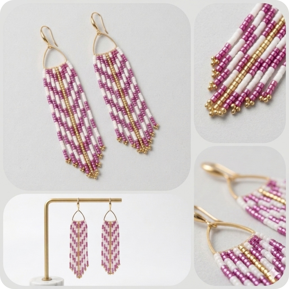 Beaded Fringe Dangle Earring