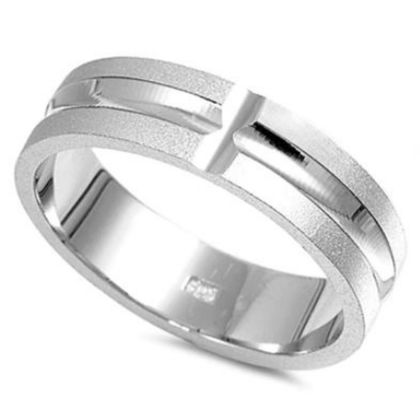 Silver Cut Cross Ring