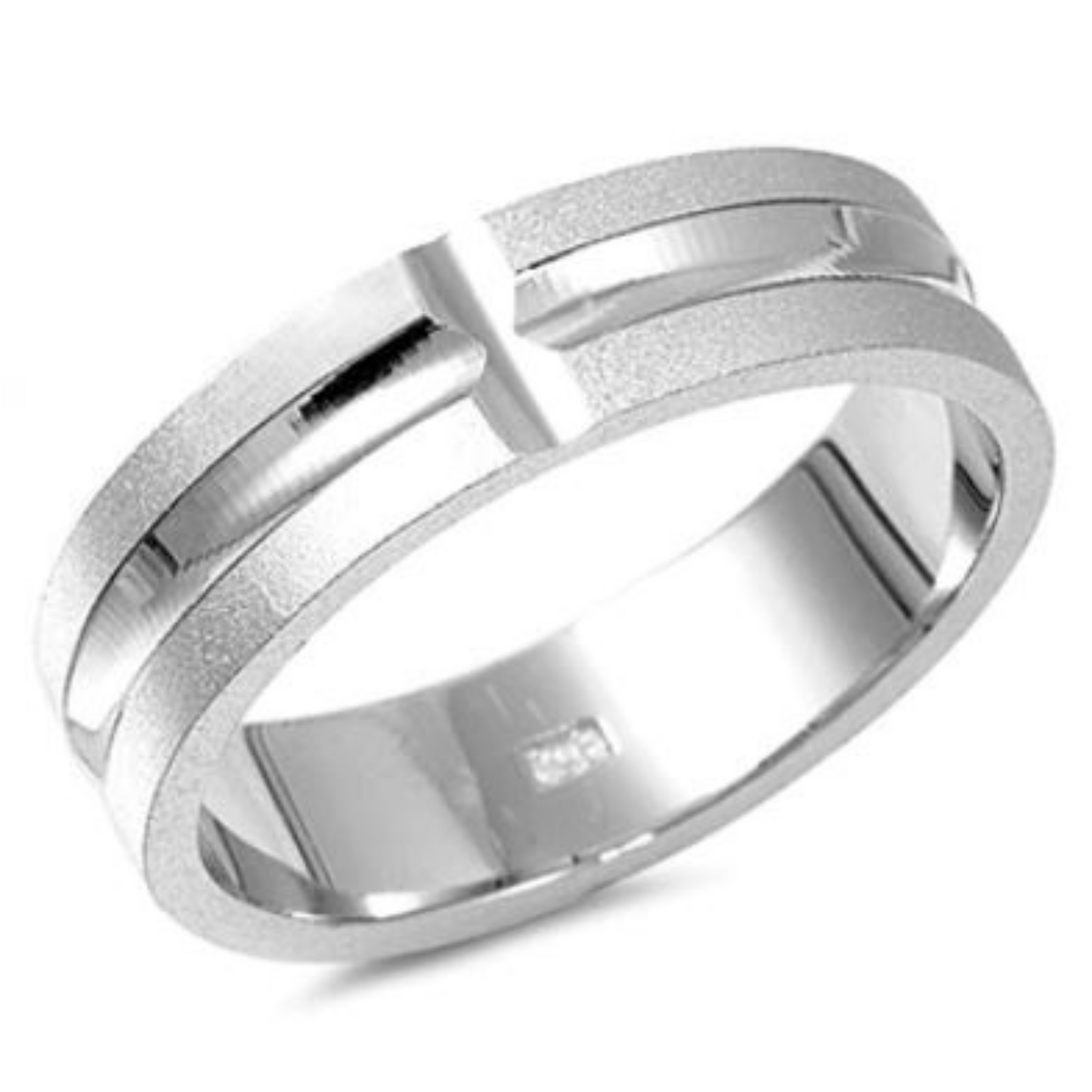 Silver Cut Cross Ring