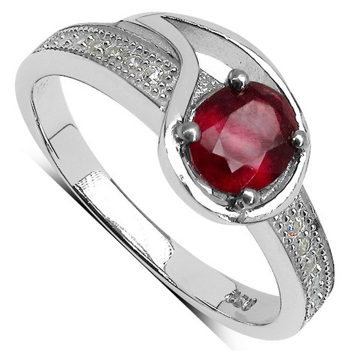 Sterling Silver Red Zirconia Ring