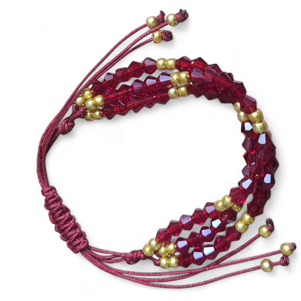 Triple Strand Beaded  Bracelet