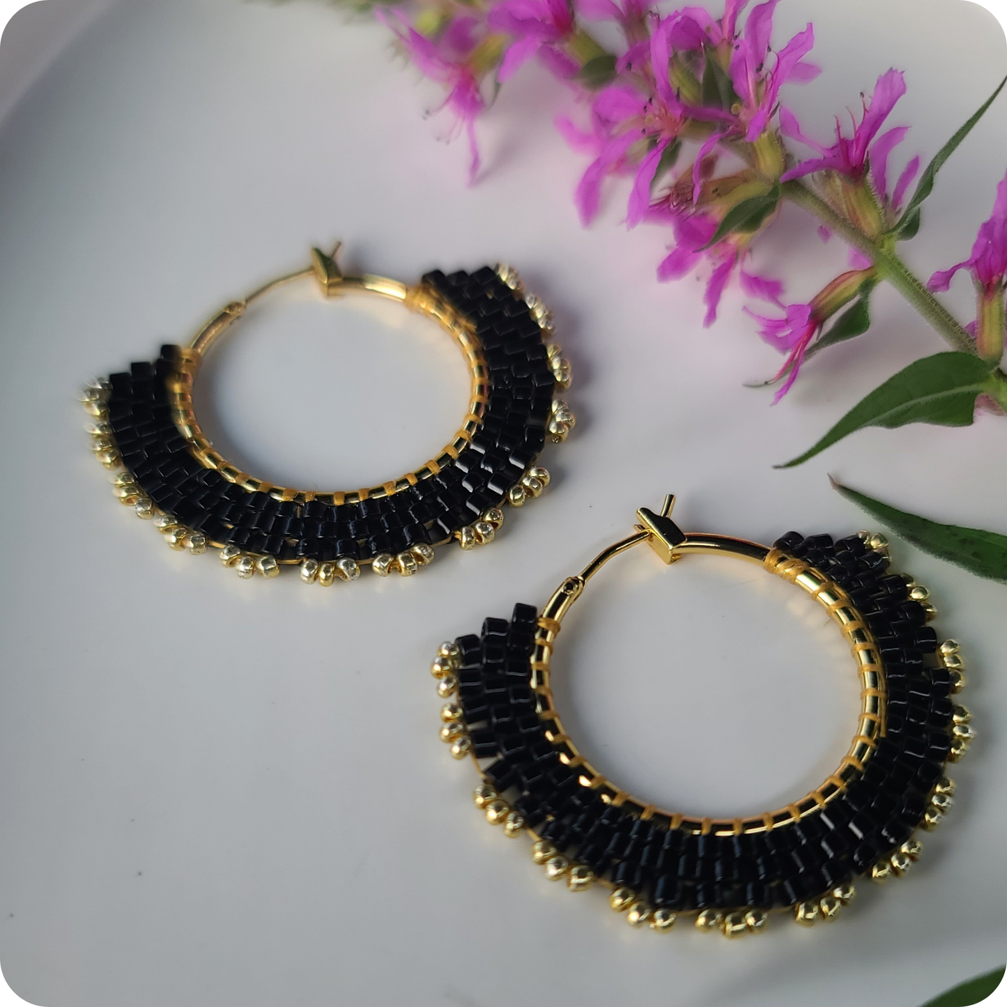 Beaded Hoop Earring