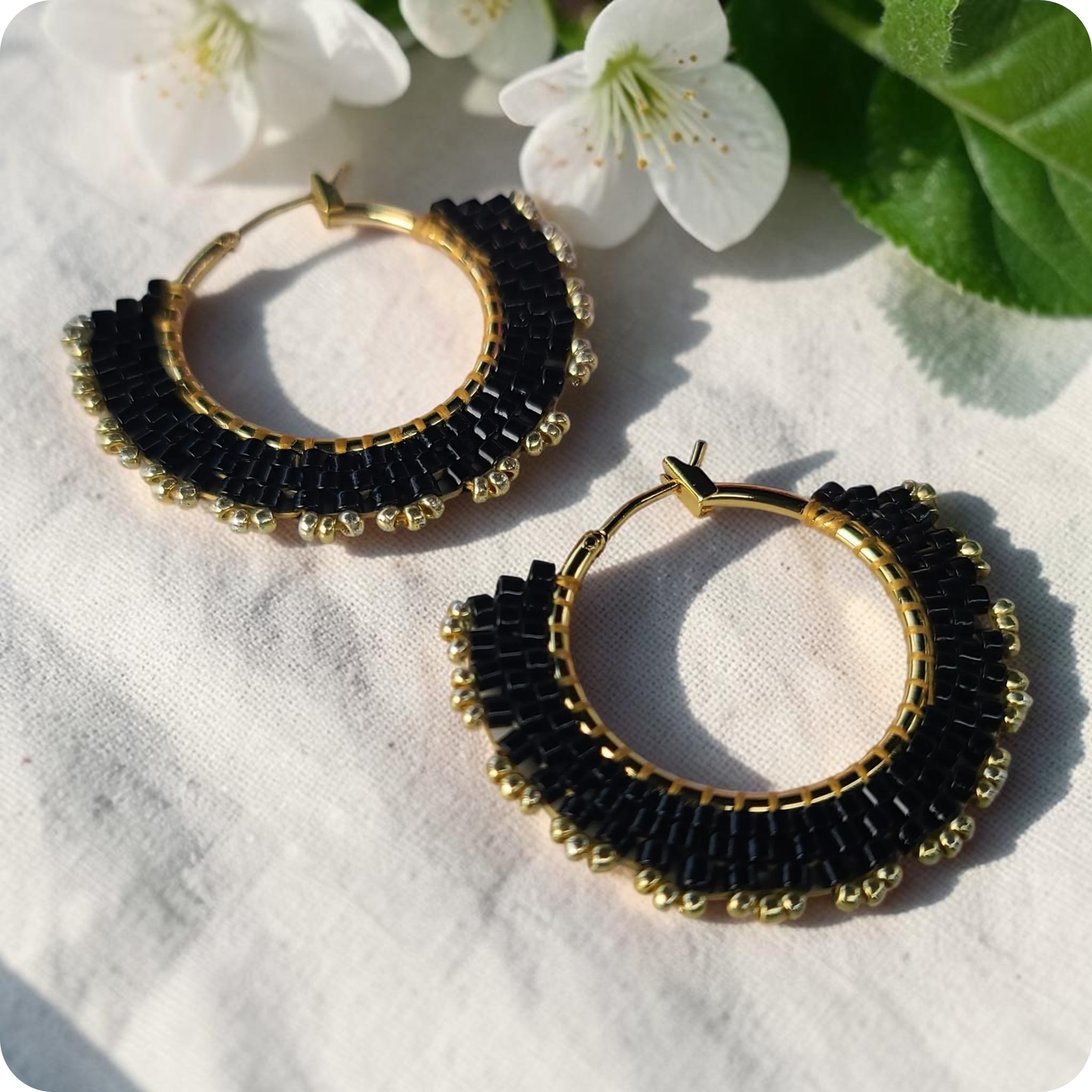 Beaded Hoop Earring