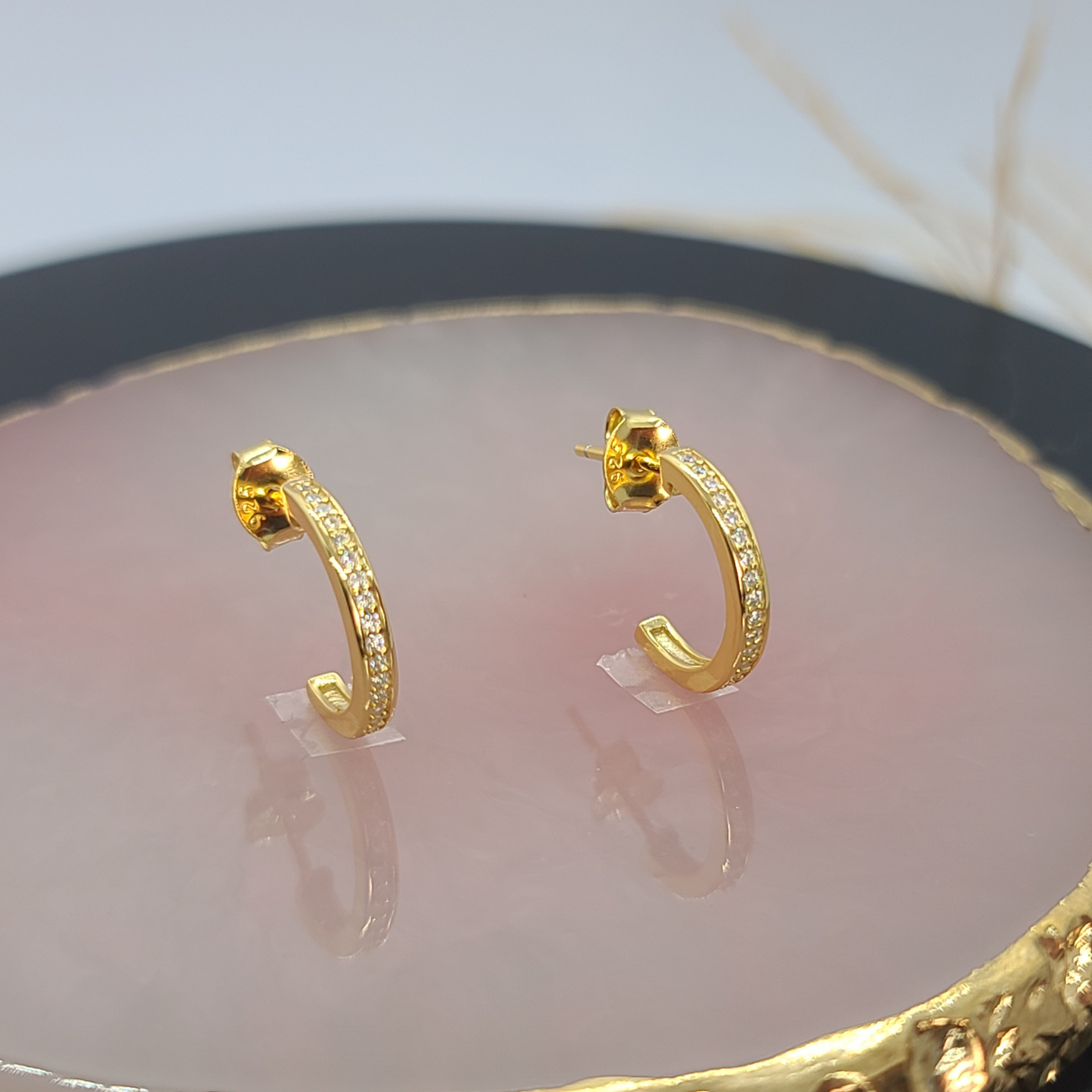 Silver Huggie Earrings