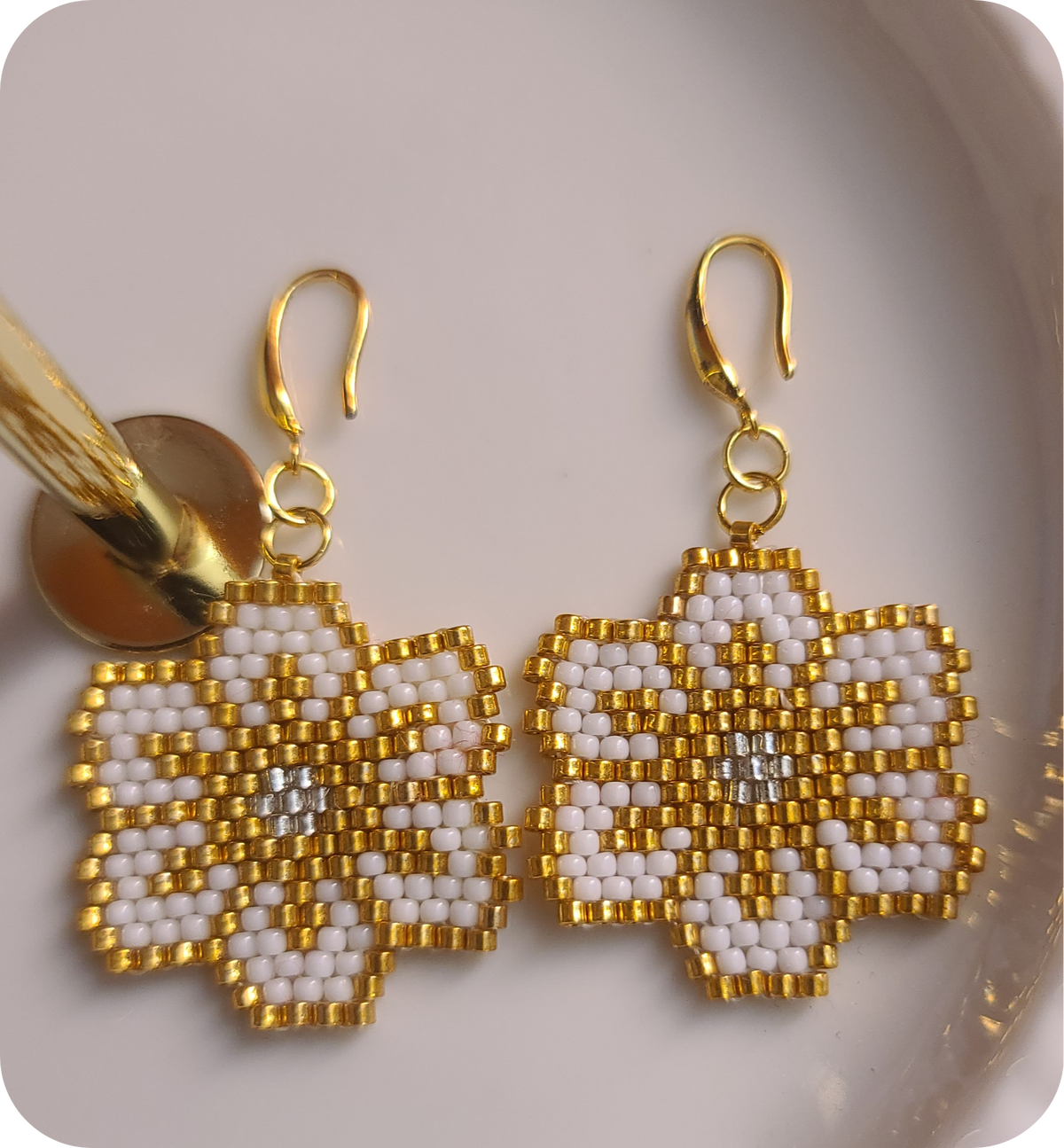 Beaded Flower Earring