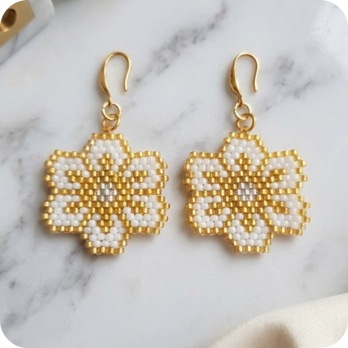 Beaded Flower Earring