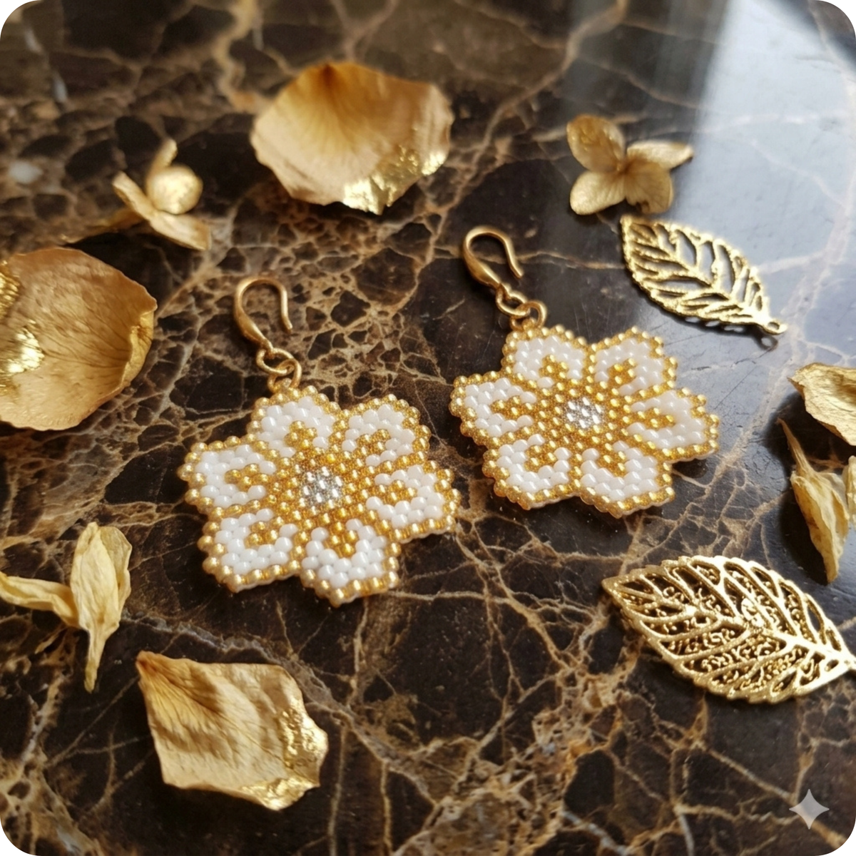Beaded Flower Earring