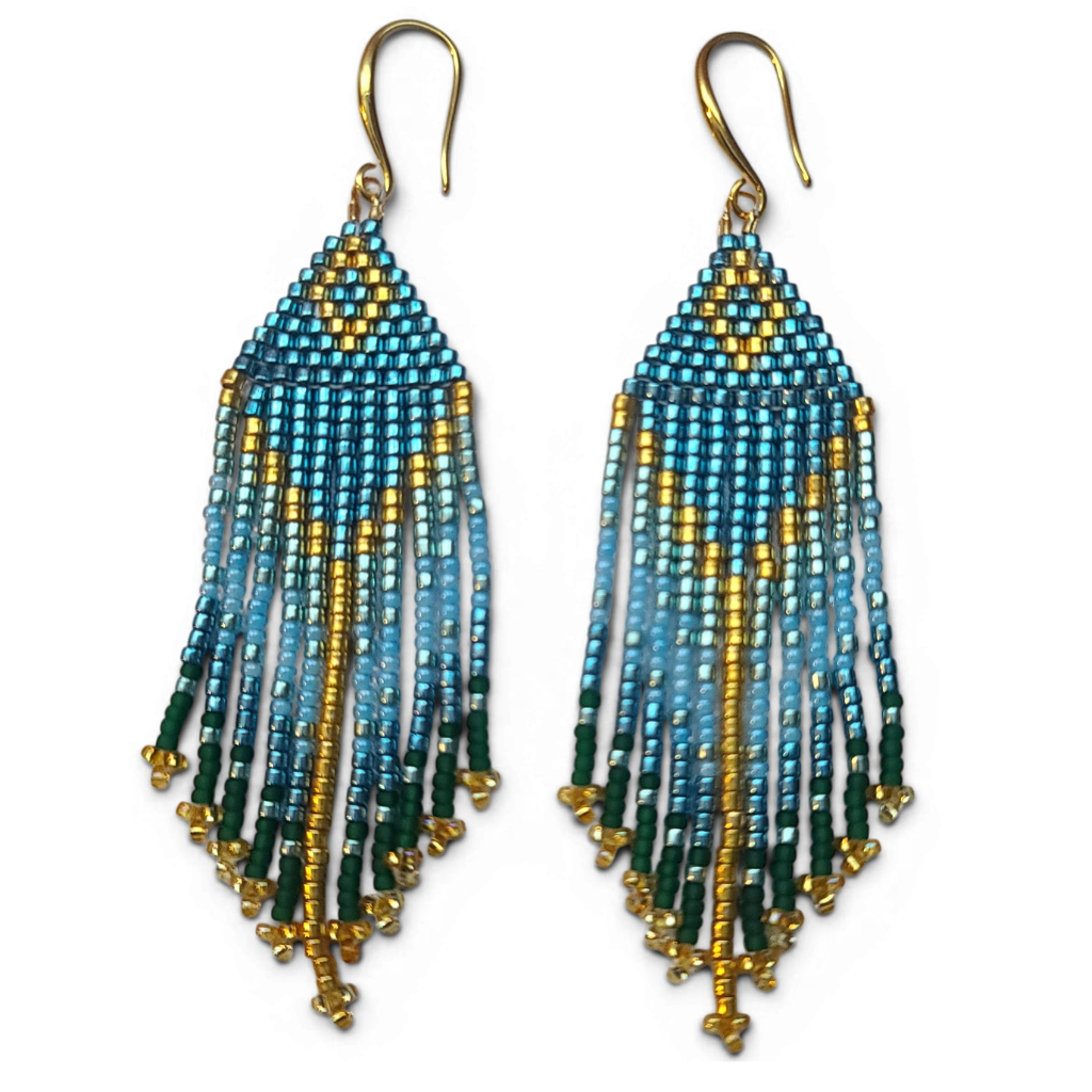 Seed Bead Fringe Earring