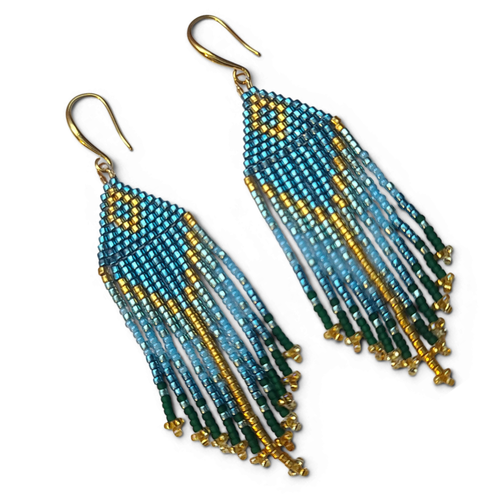 Seed Bead Fringe Earring