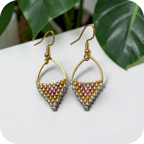 Handmade Brick Stich Earring