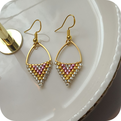 Handmade Brick Stich Earring